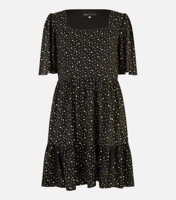 Mela Black Star Print Dress New Look