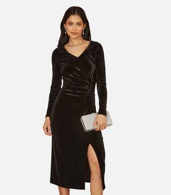 Yumi Black Velvet Fitted Dress