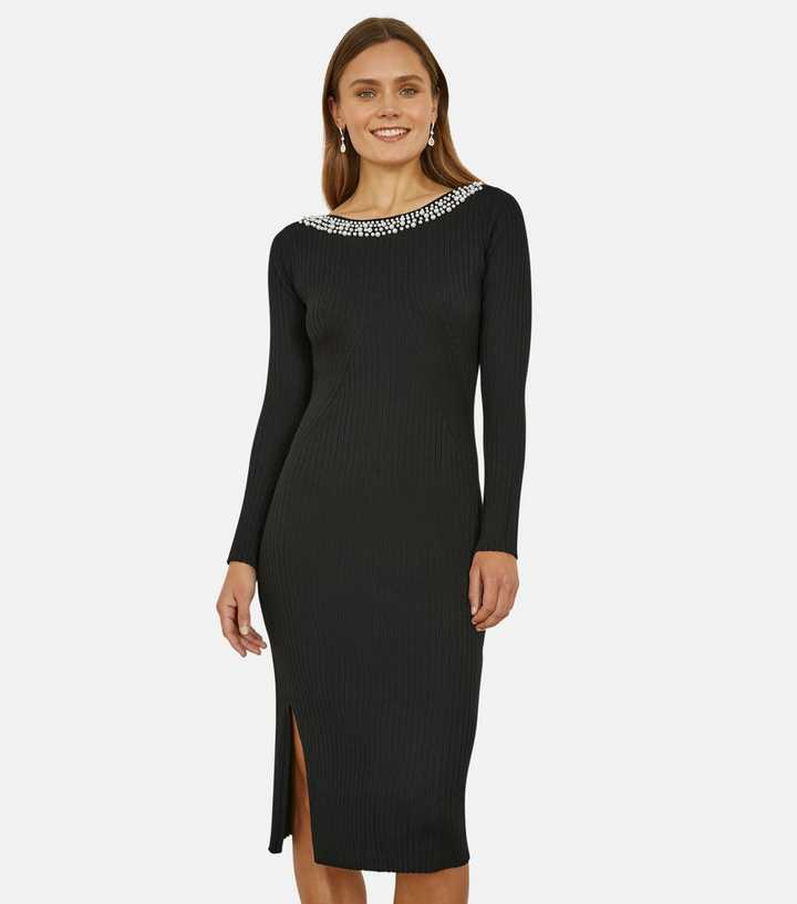 Austio Pearl Trim Knit Midi Dress main image 1