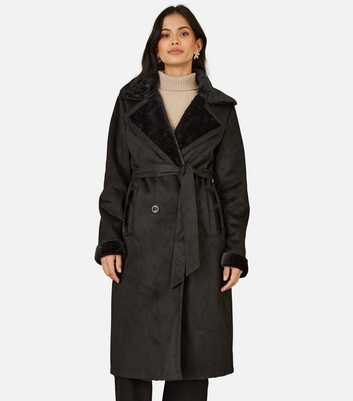 Yumi Black Belted Trench Coat