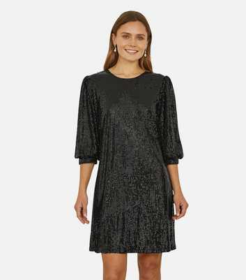 Yumi Black Sequin Tunic Dress