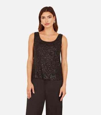 black sequin vest top