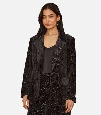 Yumi Black Velvet Sparkly Blazer