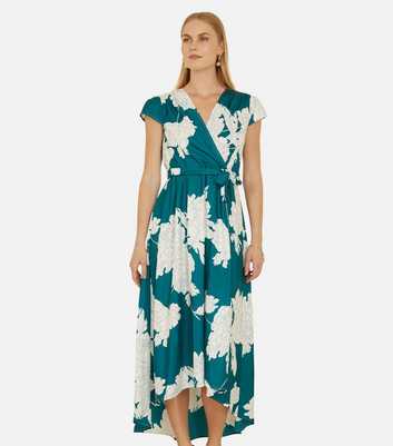 Yumi Green Blossom Print Wrap Midi Dress