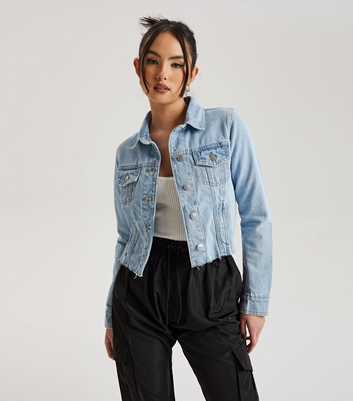 Urban Bliss Blue Raw Hem Denim Jacket 