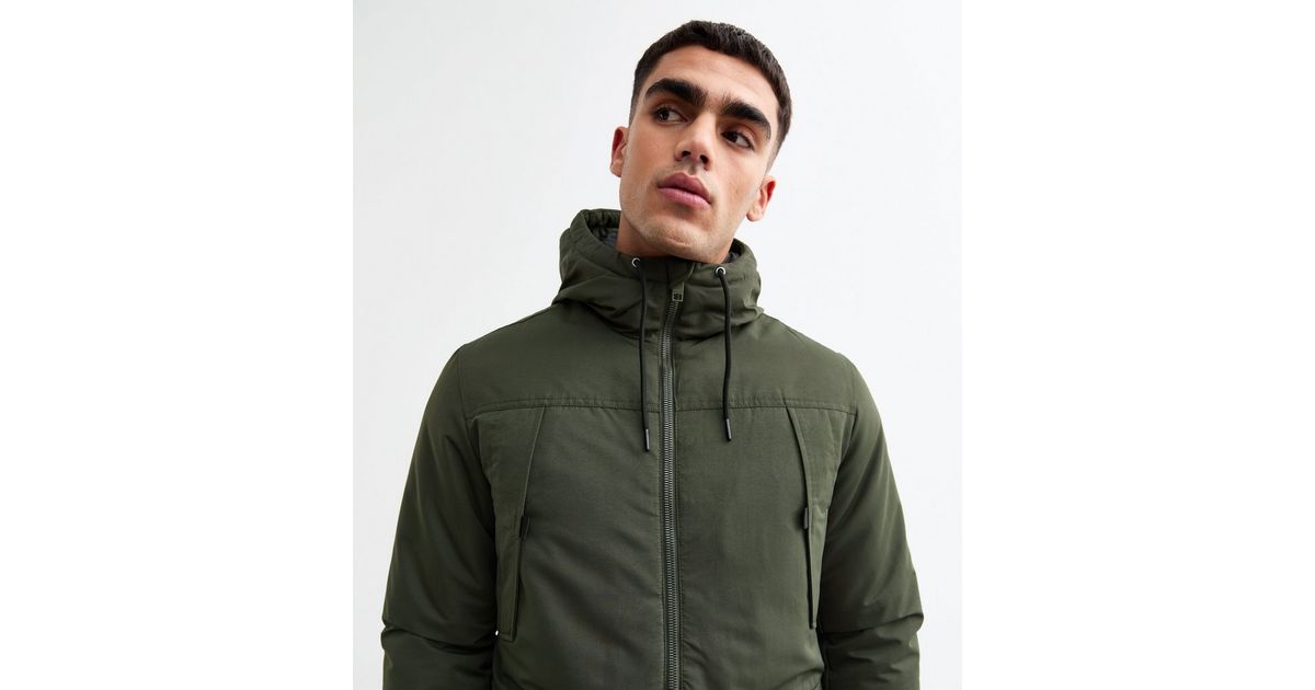 Jack Jones Dark Green Hooded Parka New Look