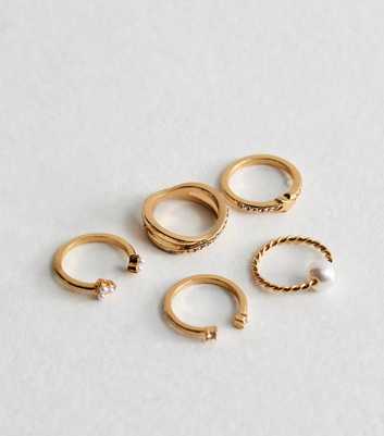 Pack Of 5 Gold Tone Rings