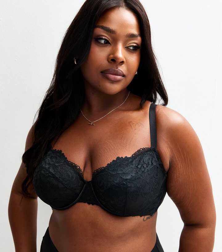 Curves Black Lace Non Padded Bra