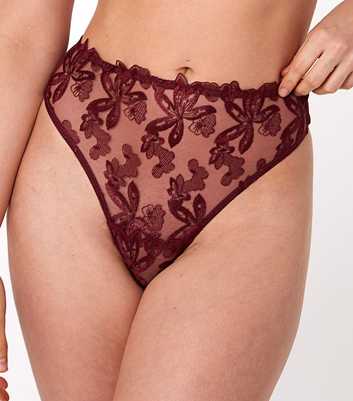 Wolf & Whistle Burgundy Eva High Waist Thong