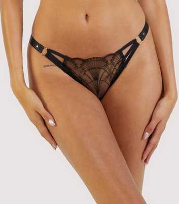 Wolf & Whistle Black Pippa Embroidered Briefs