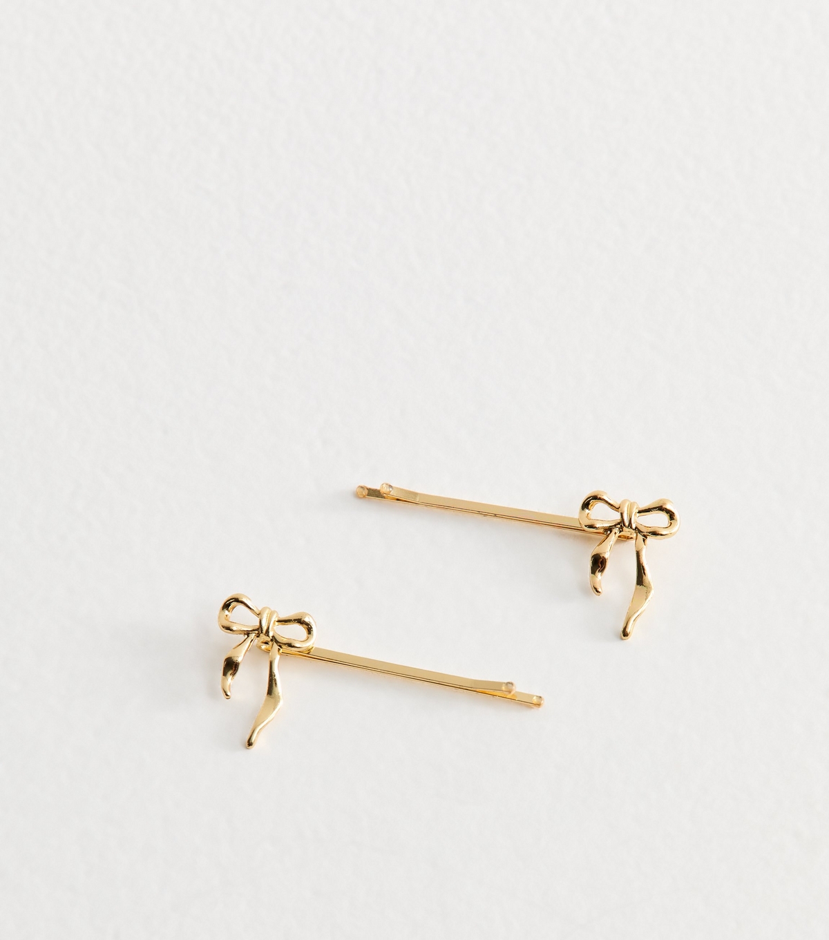 Pack Of 2 Gold Tone Bow Hair Slides New Look