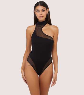 Wolf & Whistle Black Lola Asymmetric Bodysuit