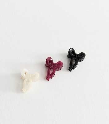 Pack of 3 Multicolour Mini Bow Claw Clips