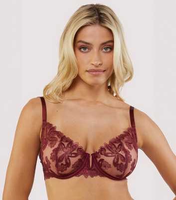 Wolf & Whistle Burgundy Eva Balconette Bra 