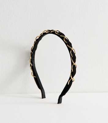 Black Chain Trim Headband