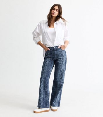 国内未入荷 STARTEXCEEDEND - Snakeskin Studded Wide Leg Jeans Snakeskin Studded Wide Leg Jeans – Copping Zone