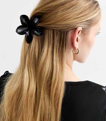 Black Flower Hair Claw Clip