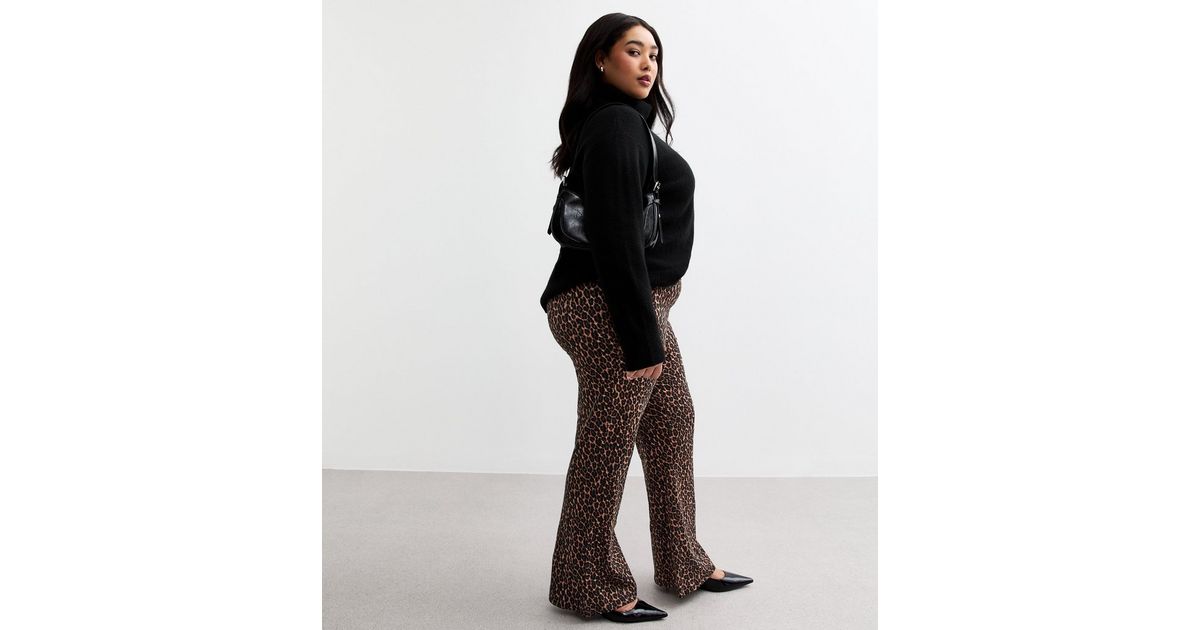 Chic Leopard Print High Waist Body Shaping Brown Leggings main image 0