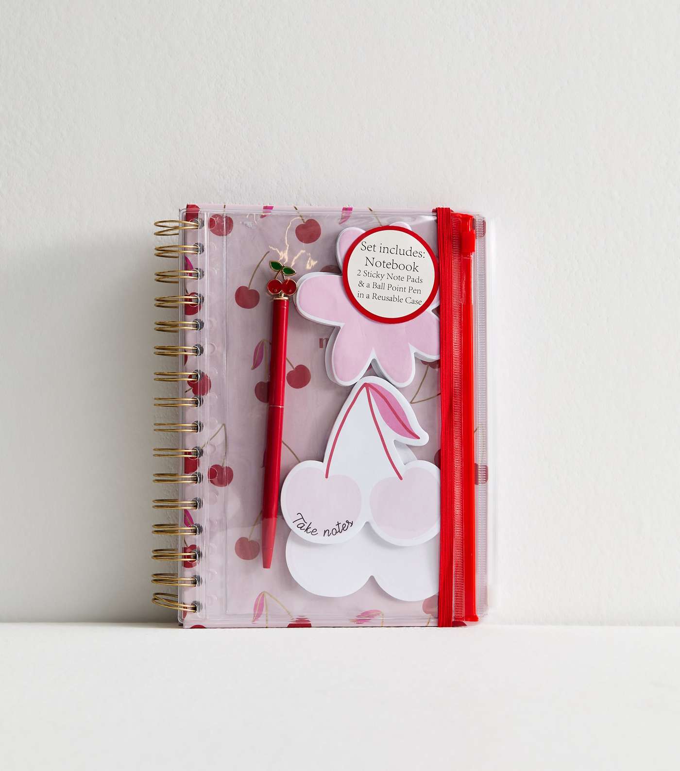 Pink Cherry Print Sticky Note Set | New Look
