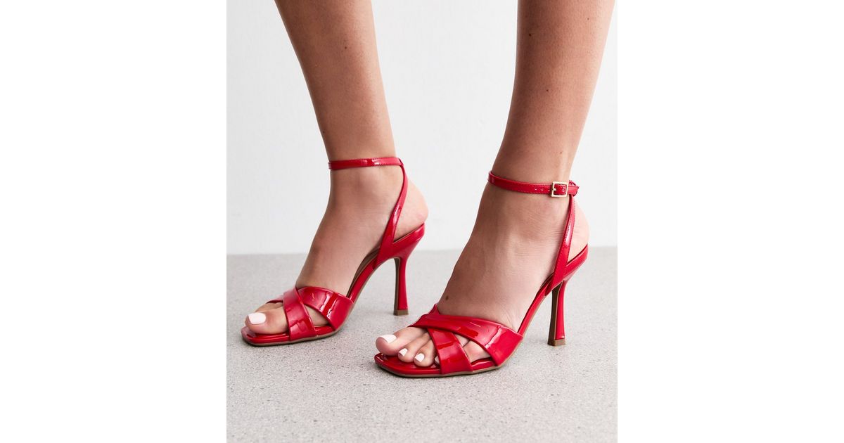 Sandals New Look Wide Fit Red Shoes Wide Fit Red Faux Leather