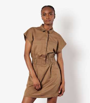 Apricot Rust Utility Mini Dress