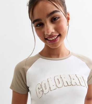 Girls White Colorado Slogan T-Shirt