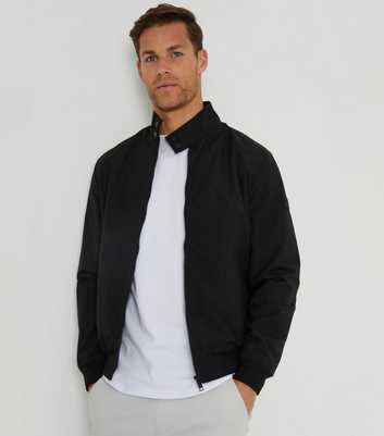 Threadbare Black Showerproof Harrington Jacket 