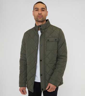 Threadbare Khaki Quilted Showerproof Jacket