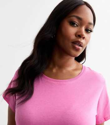 Curves Pink Jersey Crew Neck T-Shirt