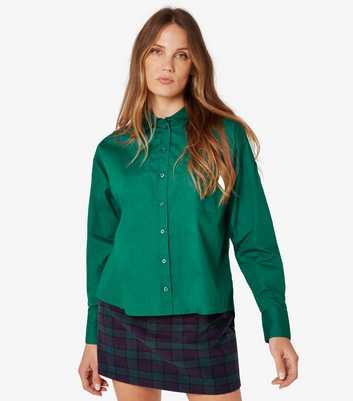 Apricot Green Oversized Cotton Poplin Shirt