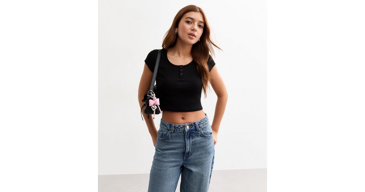 Girls Black Ribbed Top | New Look