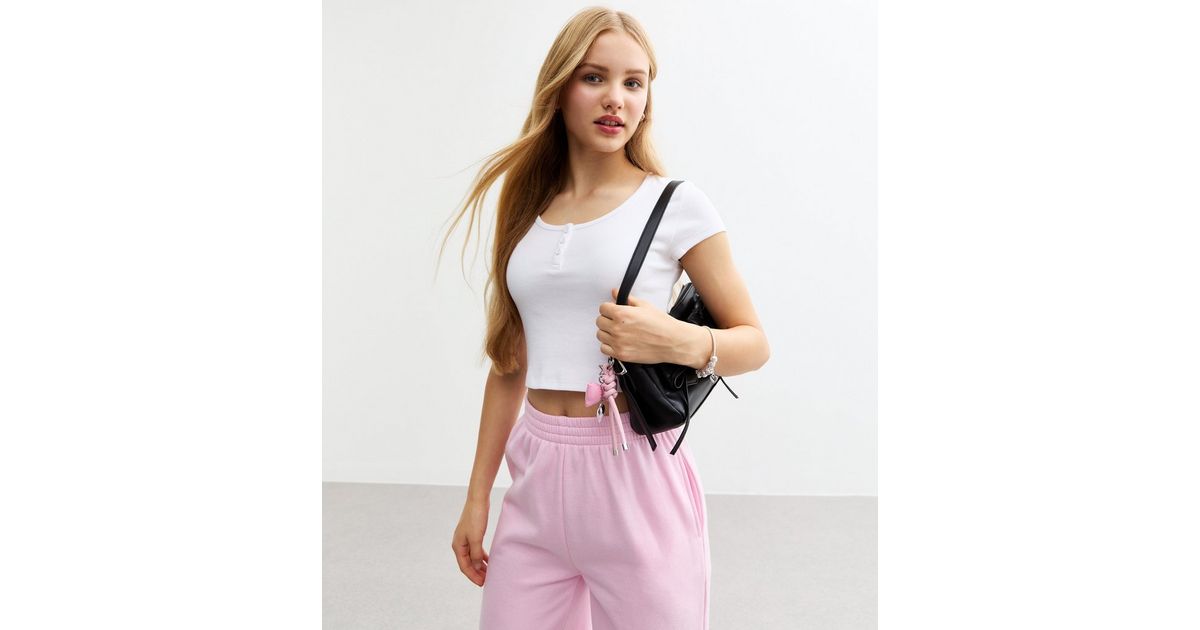 Girls White Ribbed Top | New Look