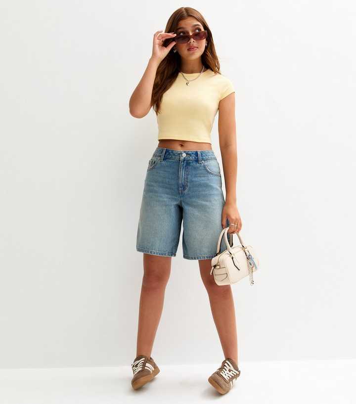 Girls Light Yellow Short Sleeve Baby Tee Top