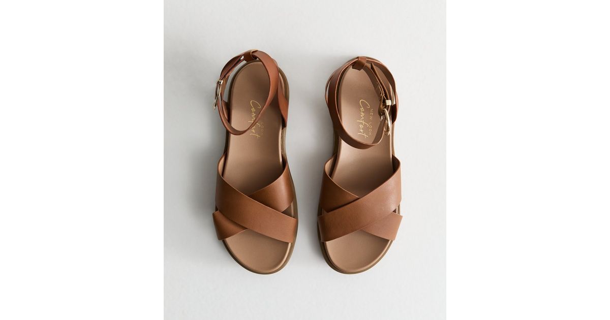 0500~Crossover Laminated Nappa Sandals 11,5cm