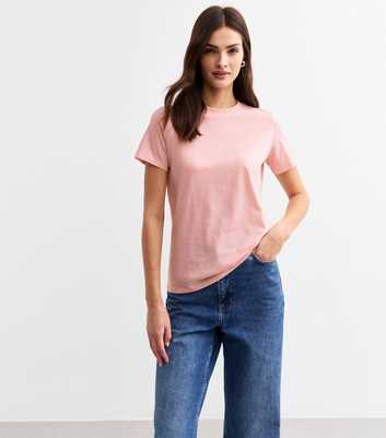 Pink Short Sleeve Crew Neck T-Shirt