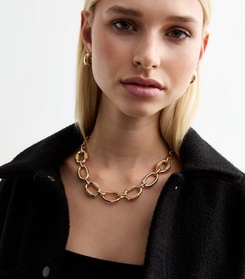 Gold chain necklace chunky discount