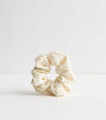 Cream Textured Scrunchie