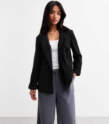 Petite Black Textured Blazer