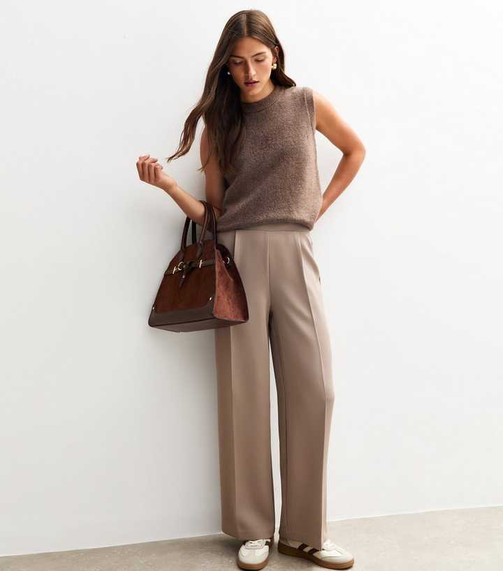 Mink Pull-On Tailored Trousers