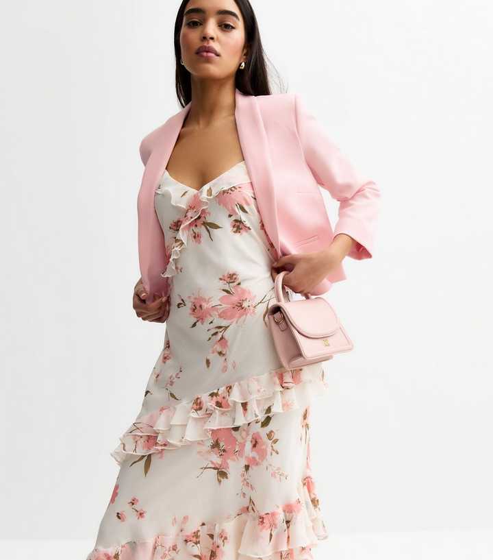 Light Pink Cropped Blazer Jacket