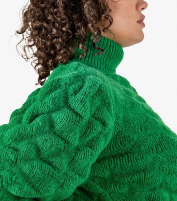 Apricot Curves Green Bubble Knit Jumper New Look