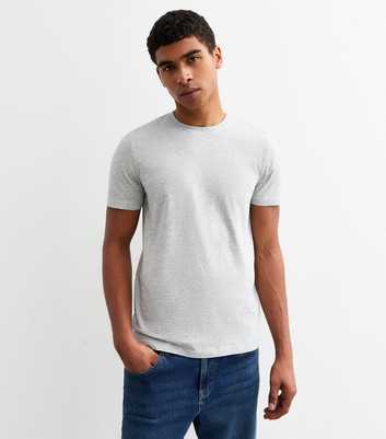 Grey Marl Regular Cotton T-Shirt