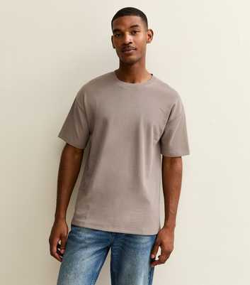 Mink Oversized Waffle Texture T-Shirt