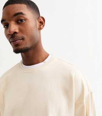 Cream Oversized Crew Neck Sweatshirt