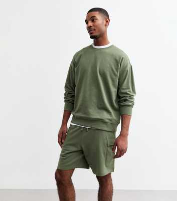 Khaki Oversized Crew Neck Sweatshirt