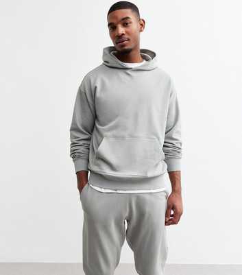 Grey Oversized Jersey Hoodie