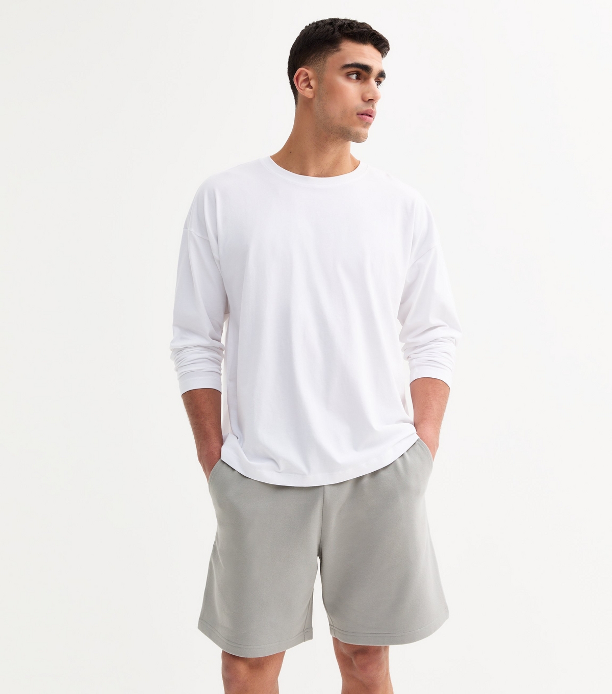 Men's Grey Relaxed Jersey Shorts New Look