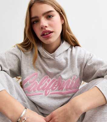 Girls Grey California Pullover Hoodie