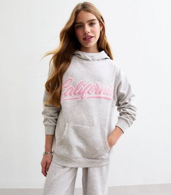 Girls Grey California Pullover Hoodie