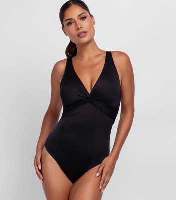 Dorina Black Twisted Front Swimsuit